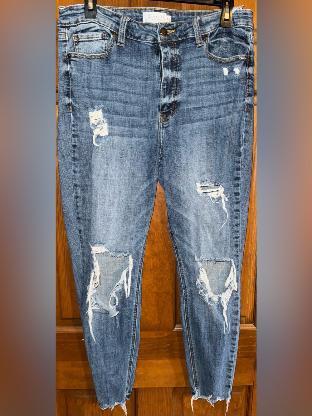 High-Rise Distressed Ankle Skinny Jeans